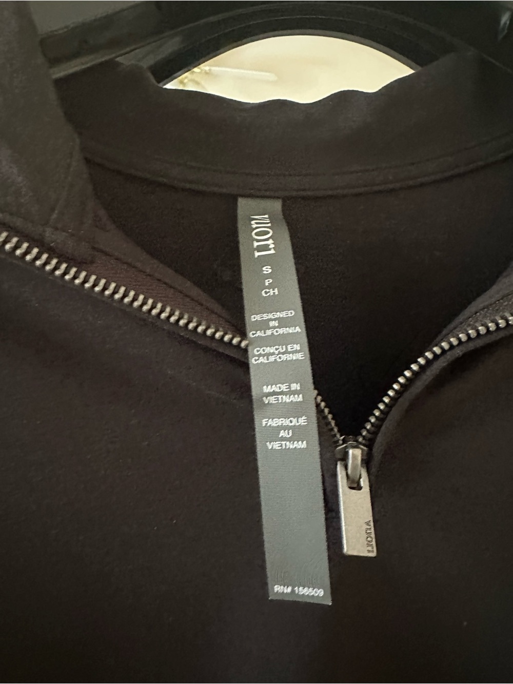 Vuori Black Half-Zip Hoodie Sweatshirt - Picture 3 of 7